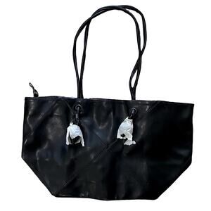 Black Shoulder Tote Handbag with Magnetic closure